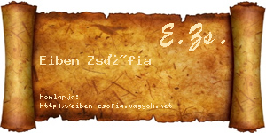 Eiben Zsófia névjegykártya